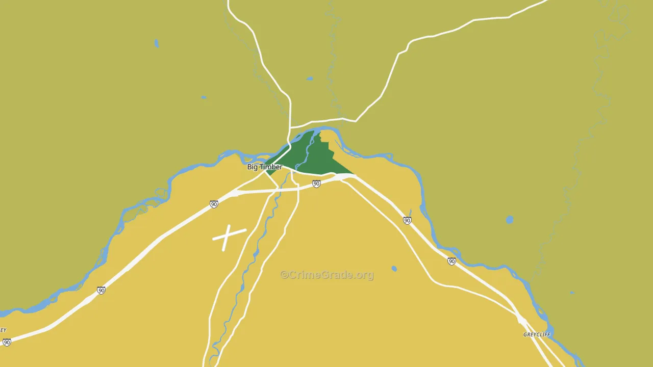 Sweet Grass County, MT Map of Robbery Rates
