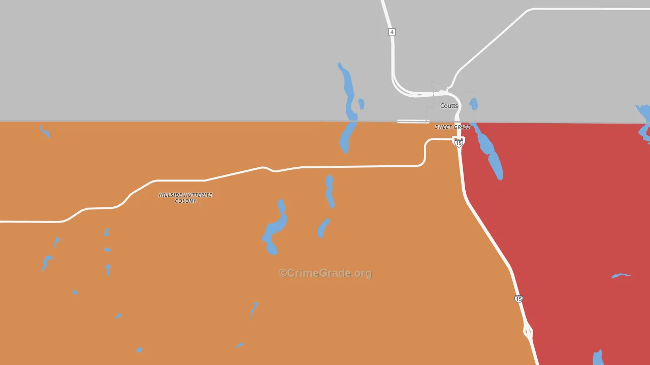 Sweet Grass, MT Map of Robbery Rates
