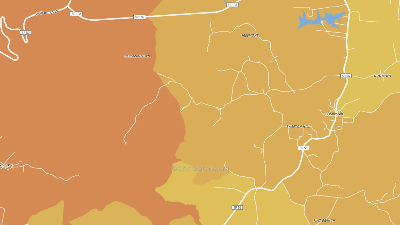 Sweeton Hill, TN Map of Robbery Rates