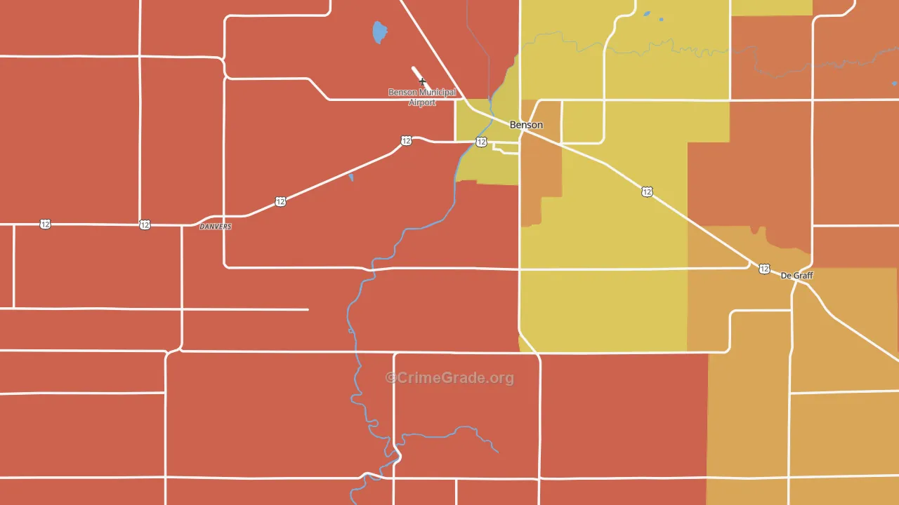 Swift County, MN Map of Robbery Rates