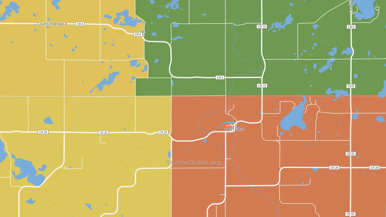 Swift Falls, MN Map of Robbery Rates