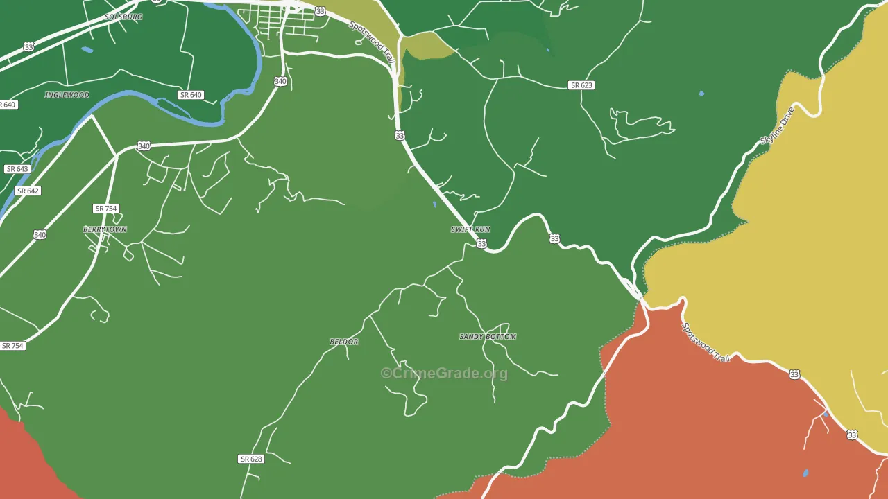 Swift Run, VA Map of Robbery Rates