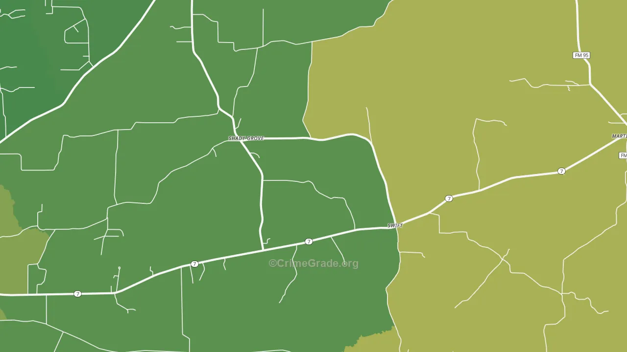 Swift, TX Map of Robbery Rates