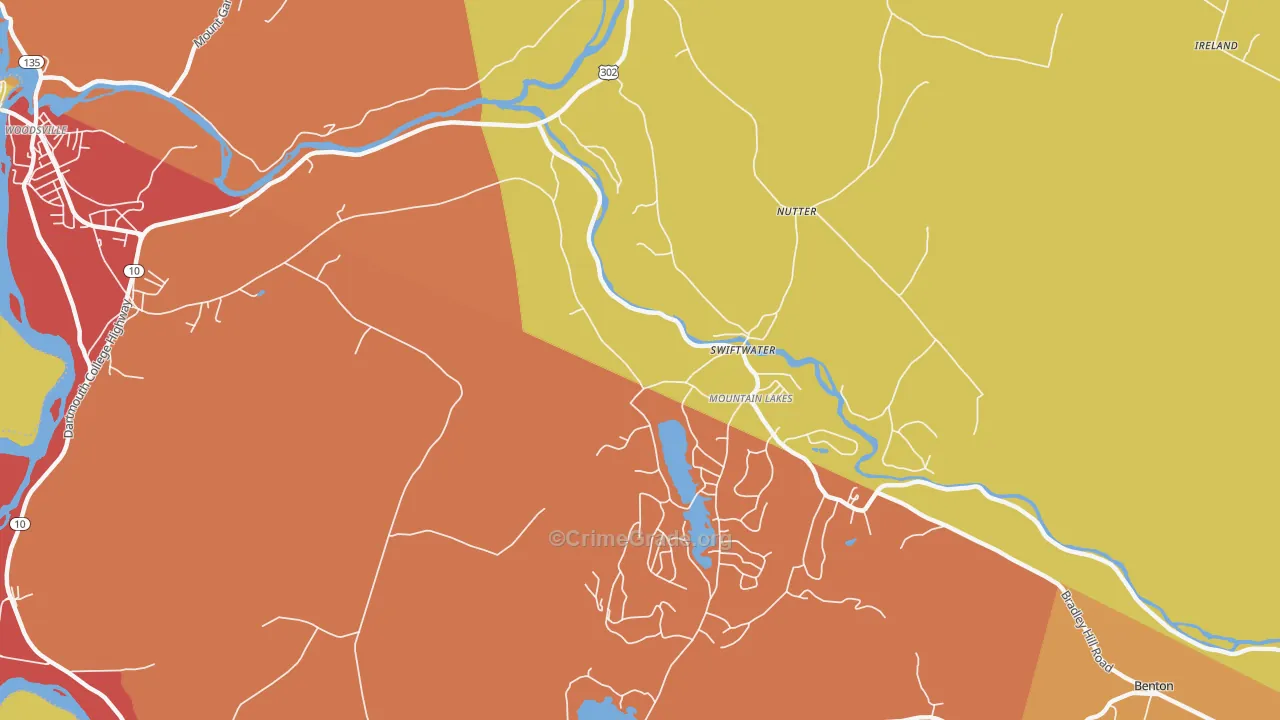 Swiftwater, NH Map of Robbery Rates