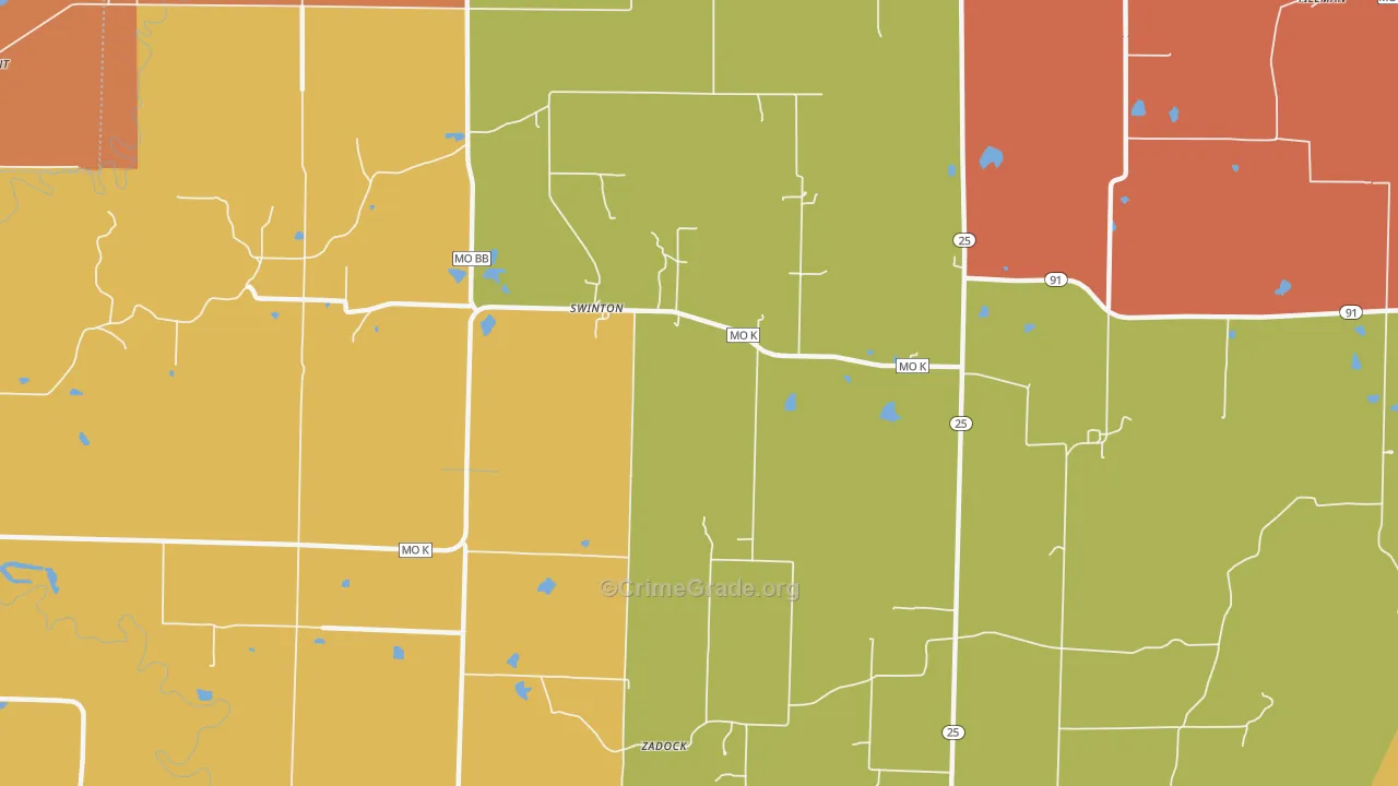 Swinton, MO Map of Robbery Rates