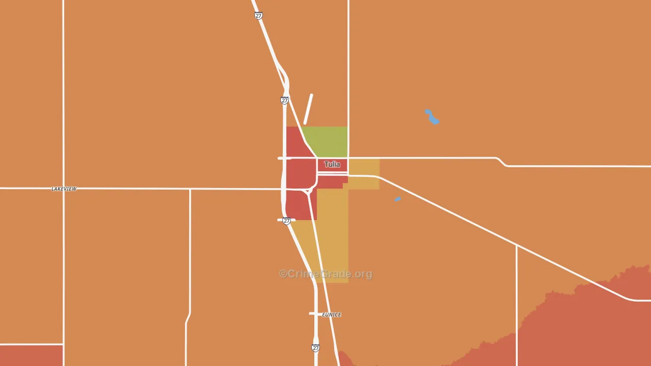 Swisher County, TX Map of Robbery Rates