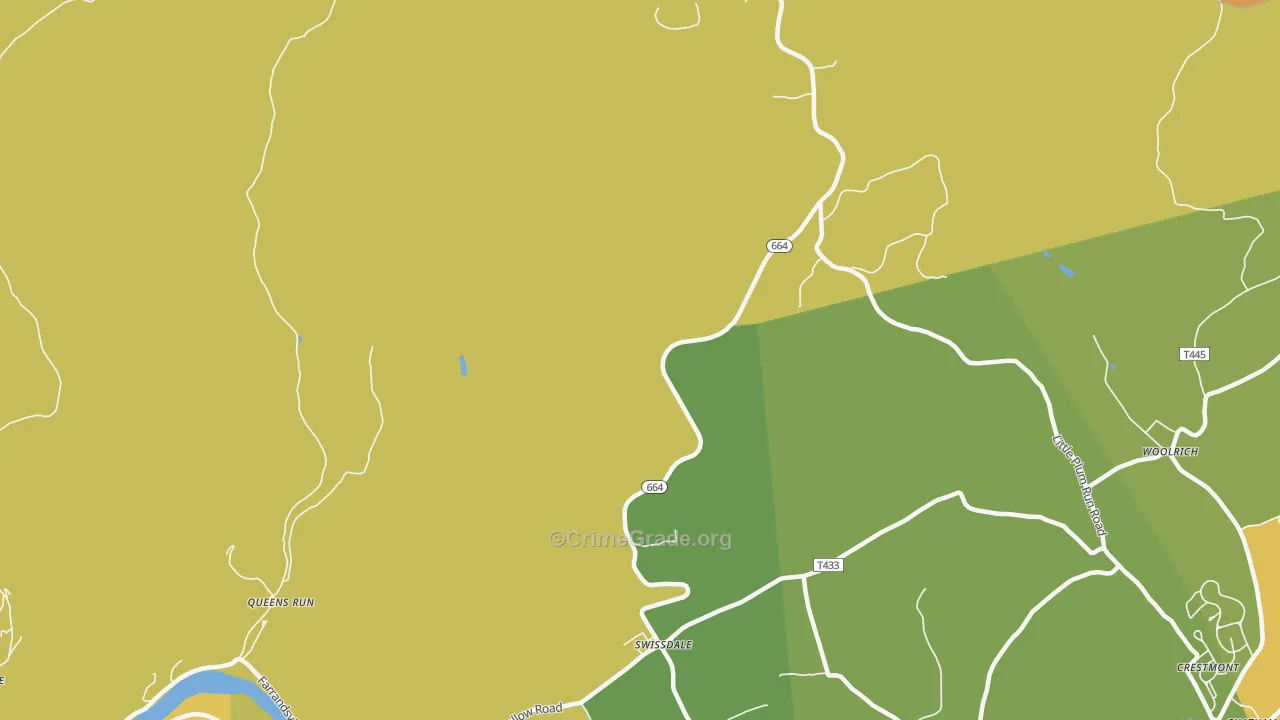 Swissdale, PA Map of Robbery Rates