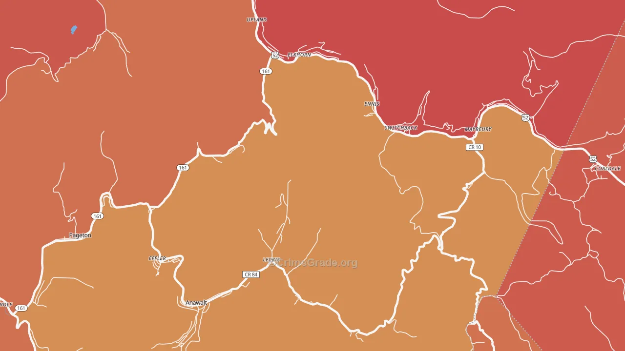Switchback, WV Map of Robbery Rates