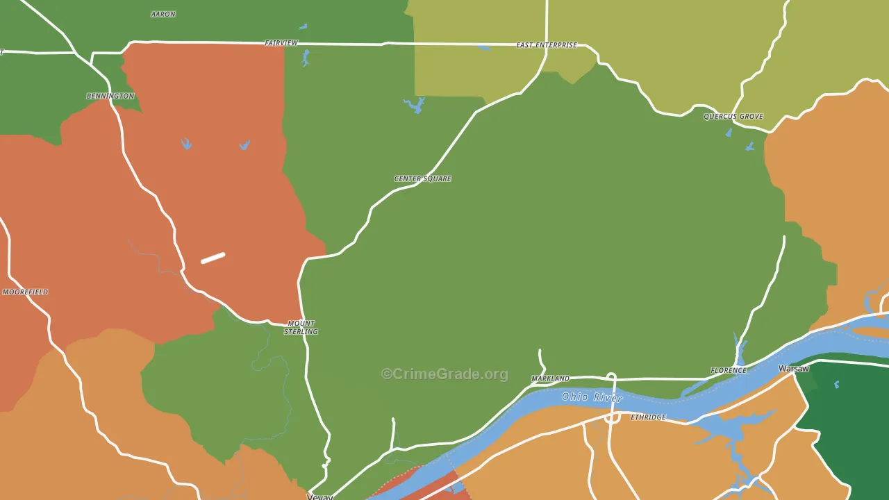 Switzerland County, IN Map of Robbery Rates