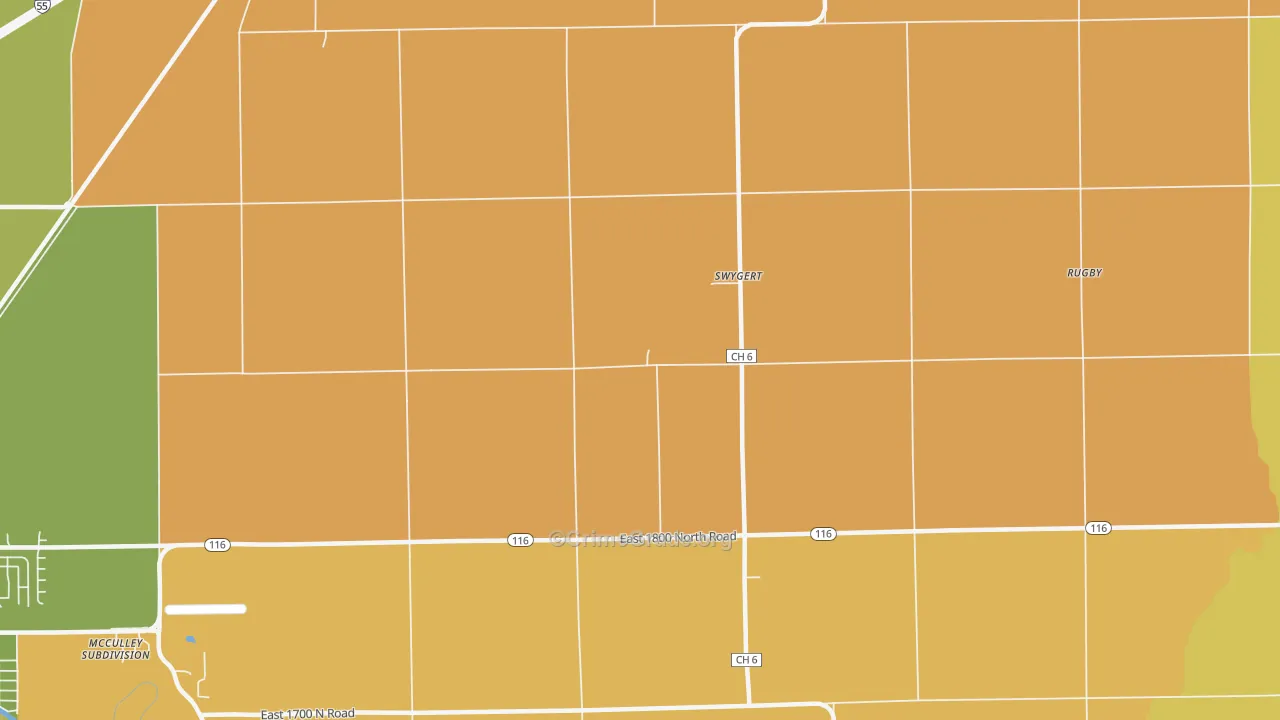 Swygert, IL Map of Robbery Rates