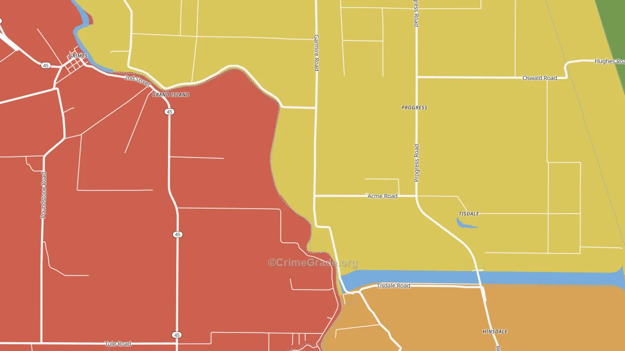 Sycamore, CA Map of Robbery Rates