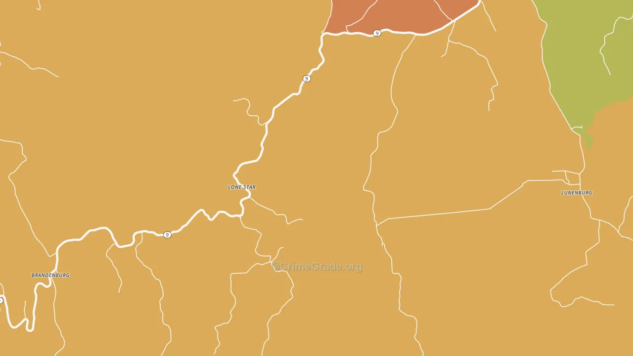 Sylamore, AR Map of Robbery Rates