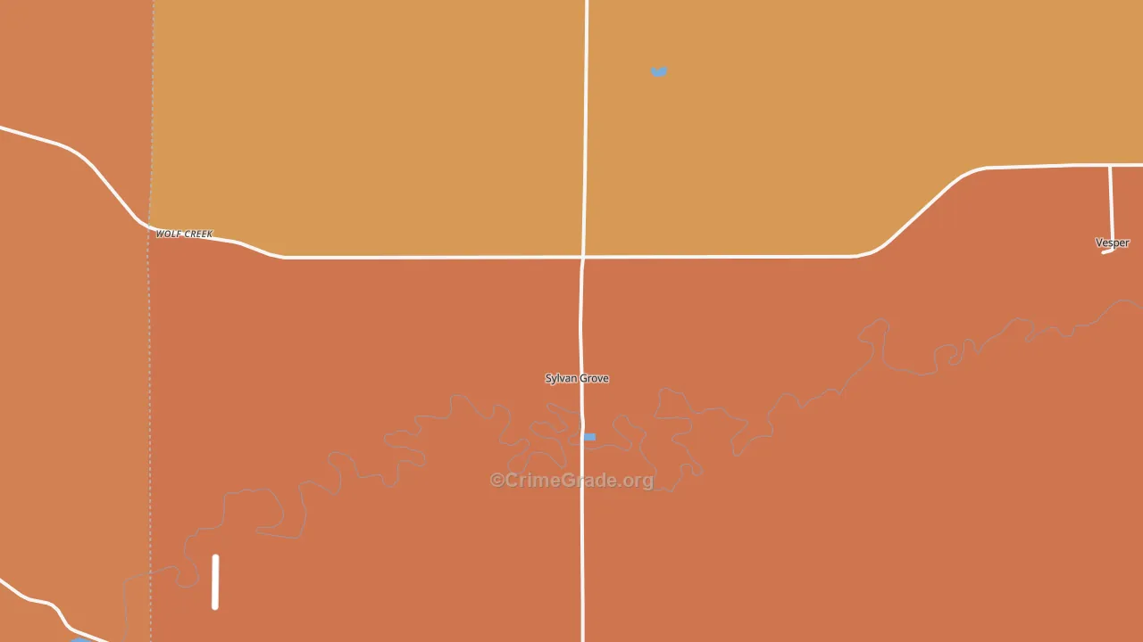 Sylvan Grove, KS Map of Robbery Rates
