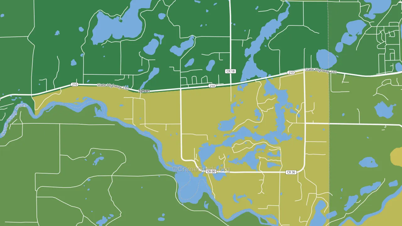 Sylvan, MN Map of Robbery Rates