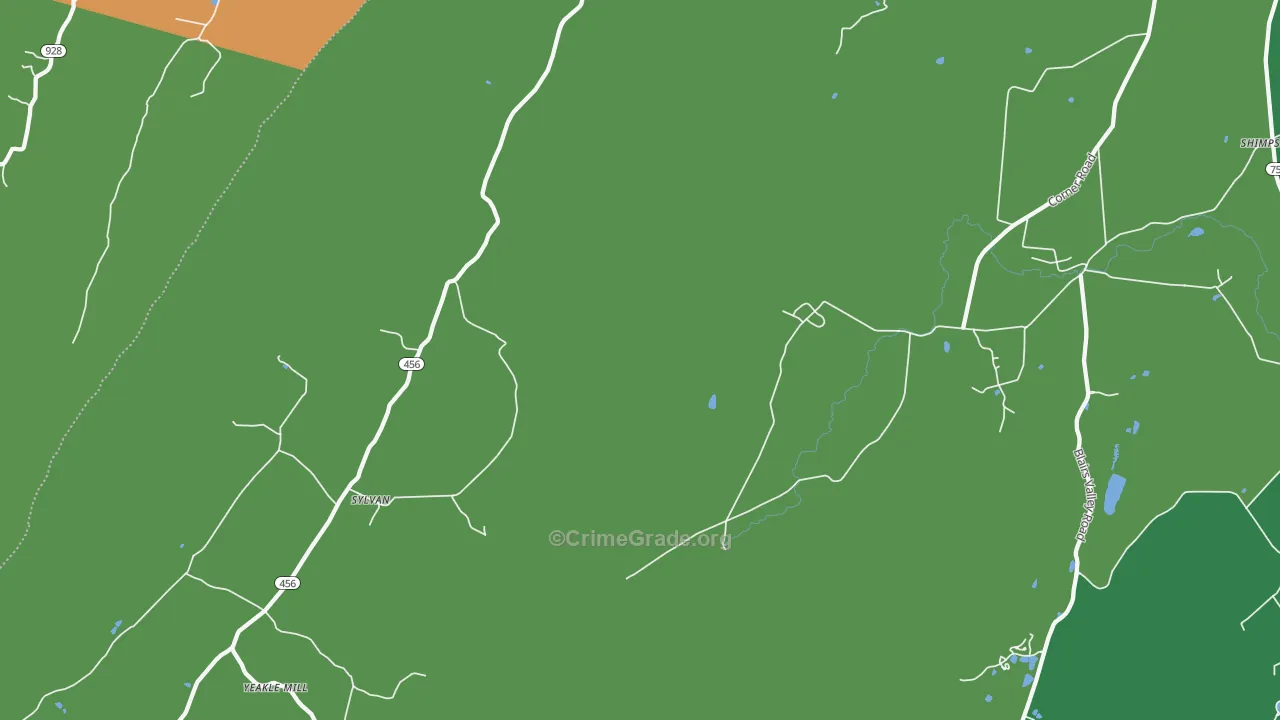 Sylvan, PA Map of Robbery Rates