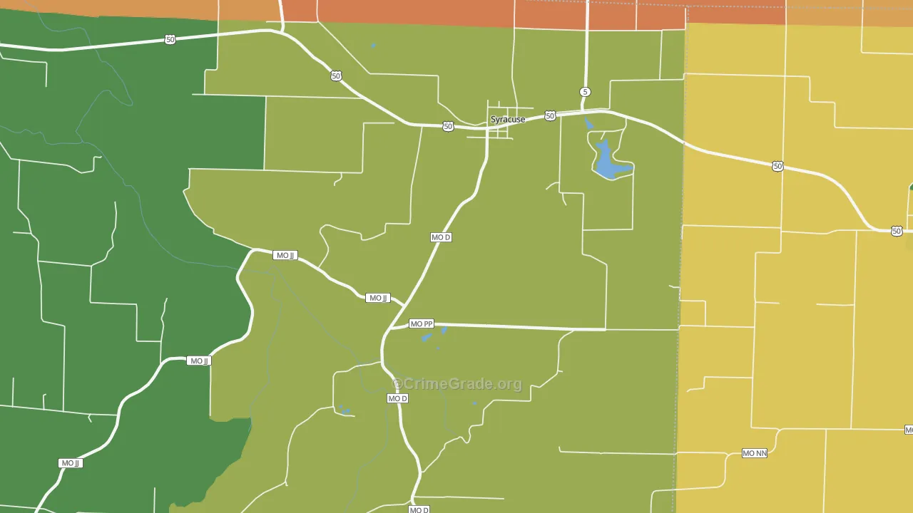 Syracuse, MO Map of Robbery Rates