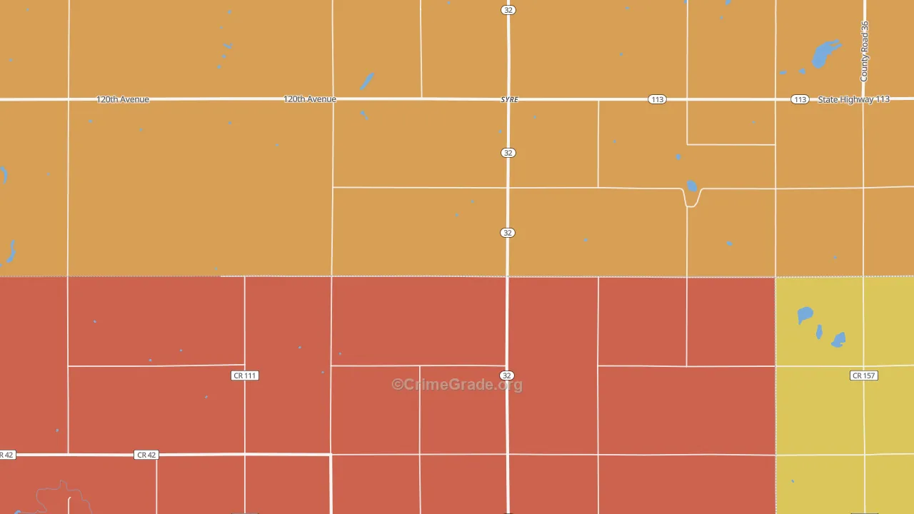 Syre, MN Map of Robbery Rates
