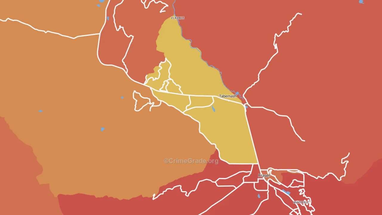 Tabernash, CO Map of Robbery Rates