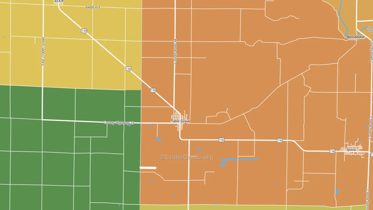 Table Grove, IL Map of Robbery Rates