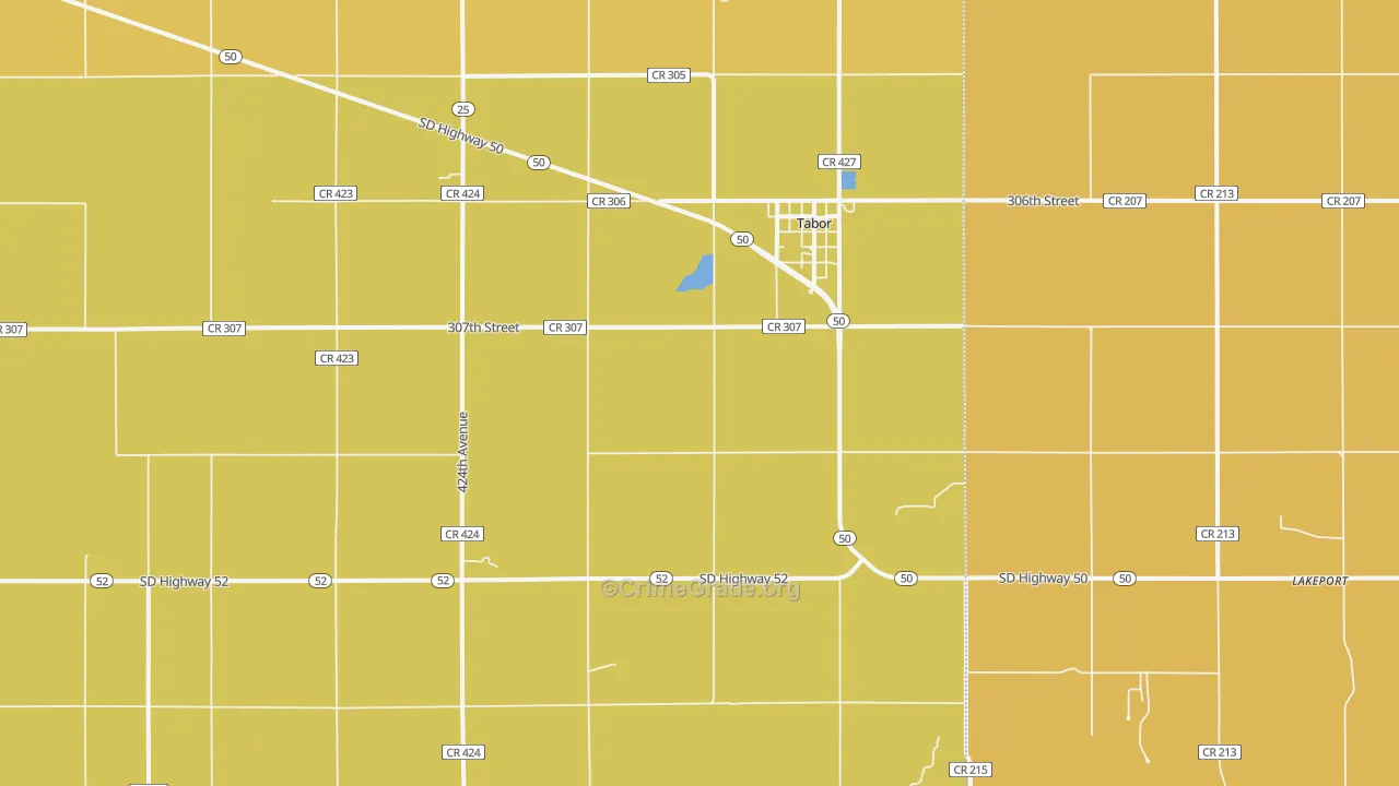 Tabor, SD Map of Robbery Rates