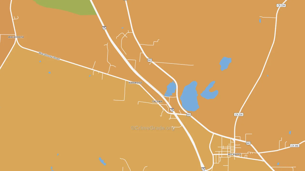 Tacoma, FL Map of Robbery Rates