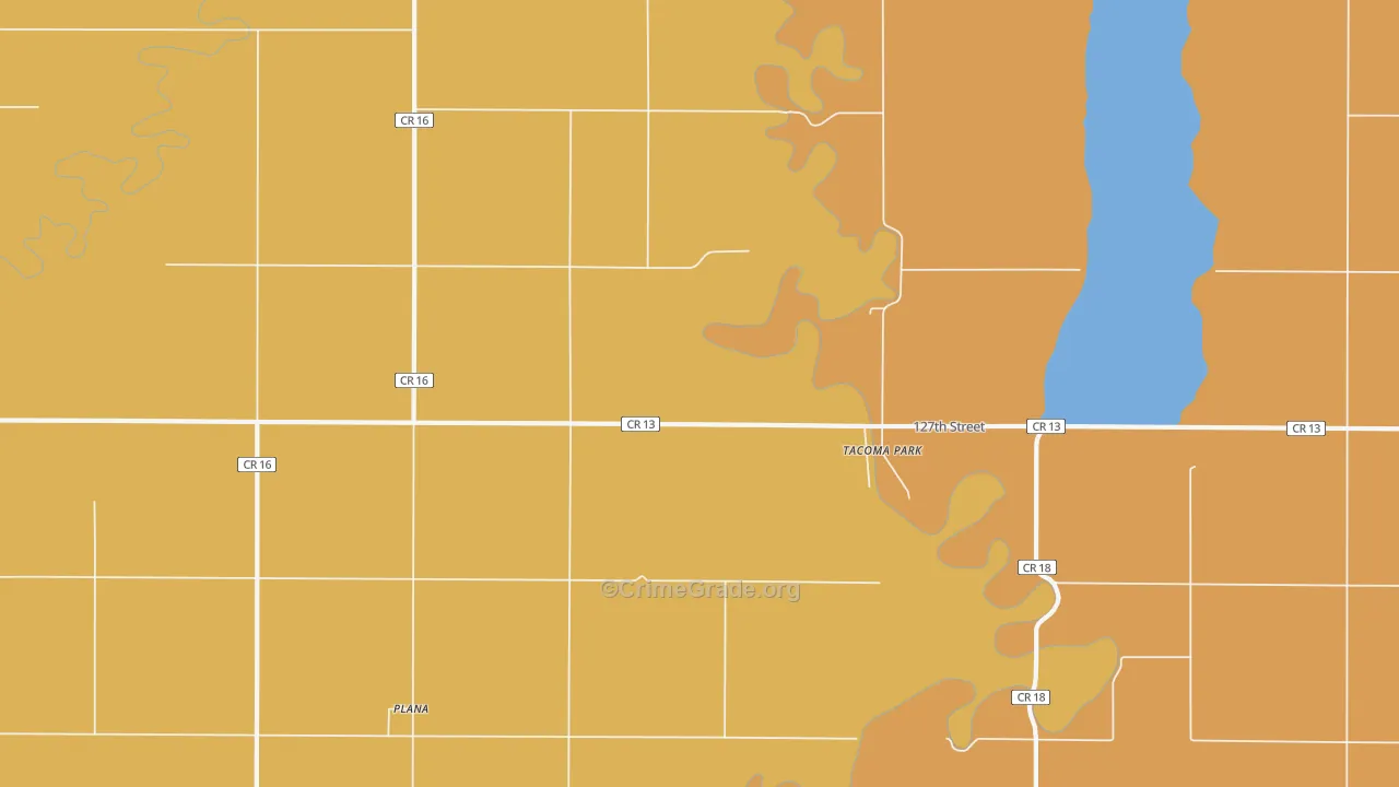 Tacoma Park, SD Map of Robbery Rates