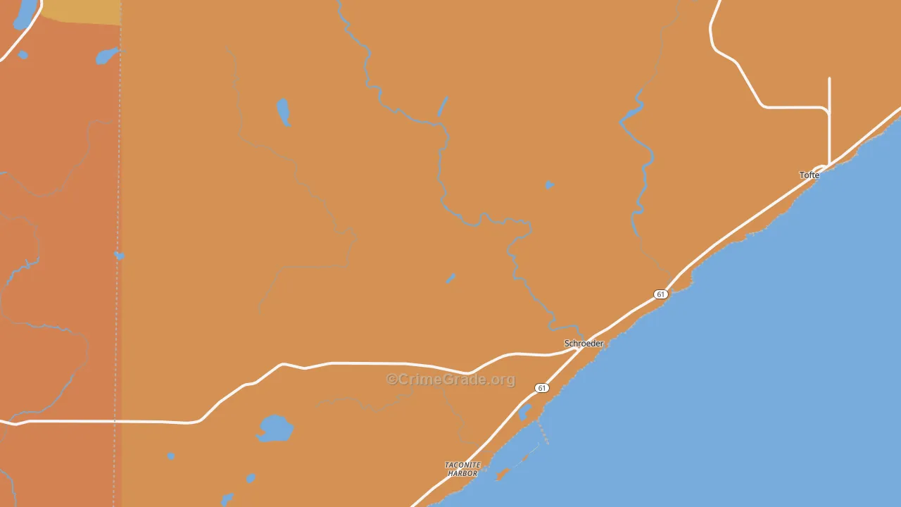 Taconite Harbor, MN Map of Robbery Rates