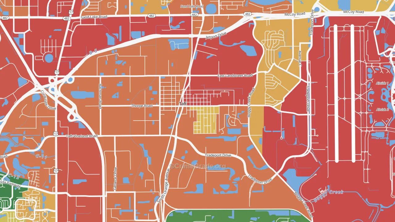 Taft, FL Map of Robbery Rates