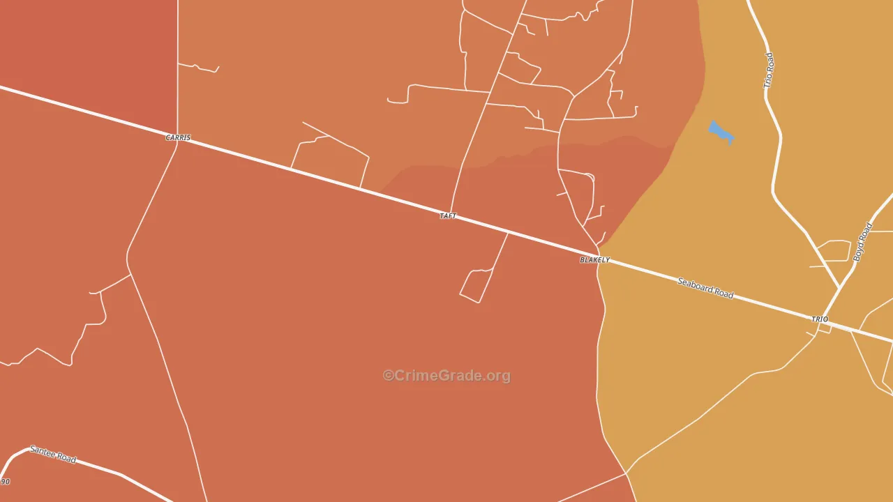 Taft, SC Map of Robbery Rates