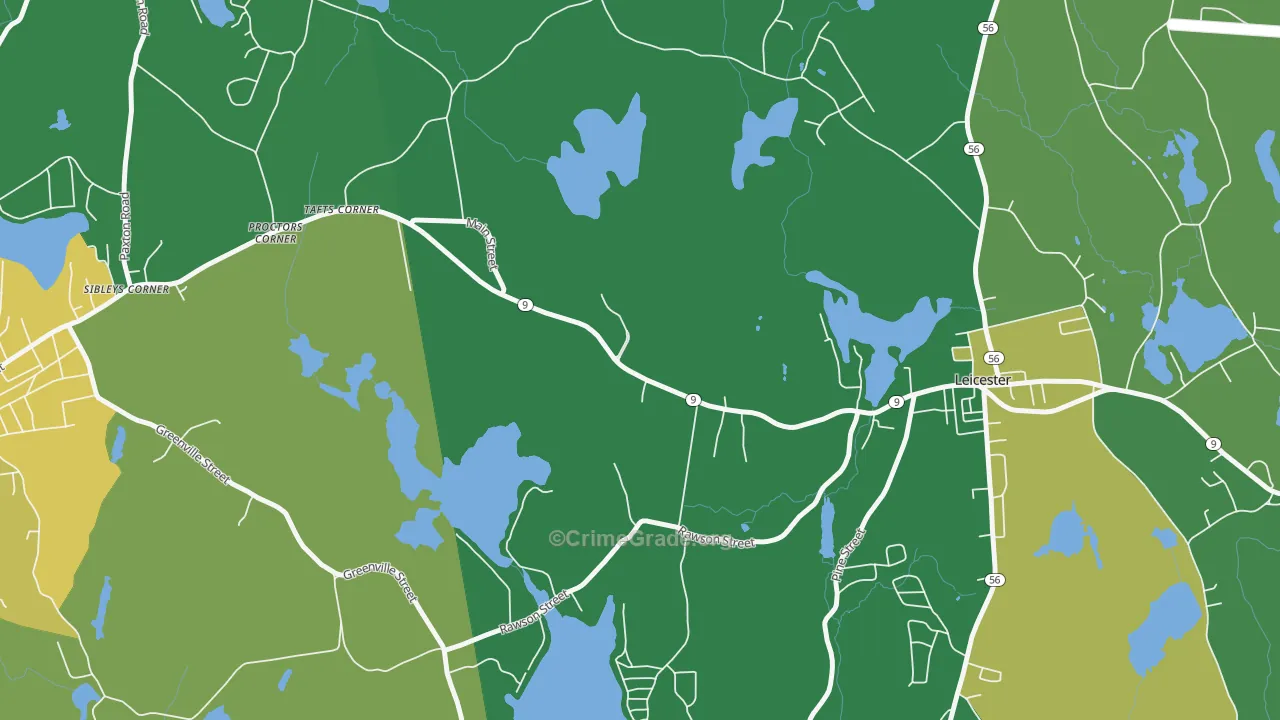 Tafts Corner, MA Map of Robbery Rates
