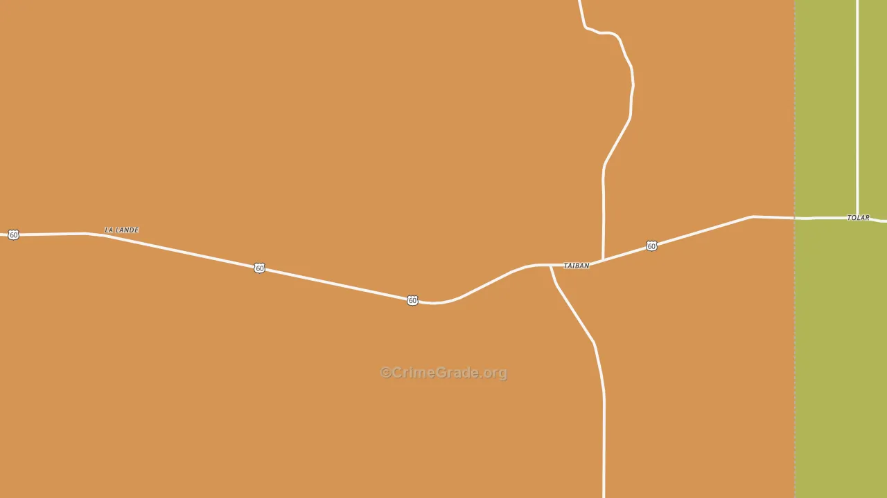 Taiban, NM Map of Robbery Rates
