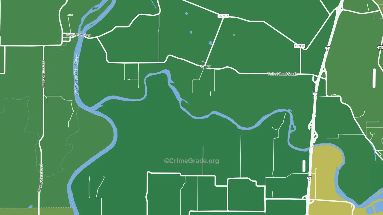 Talbot, OR Map of Robbery Rates