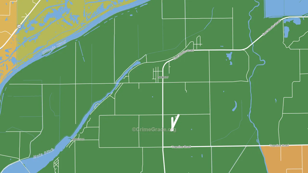 Talbott, IL Map of Robbery Rates