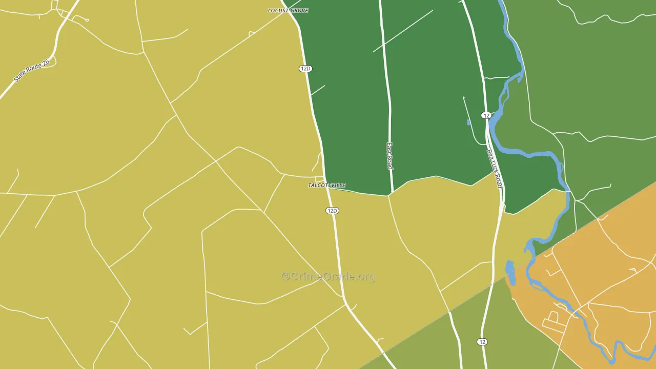 Talcottville, NY Map of Robbery Rates