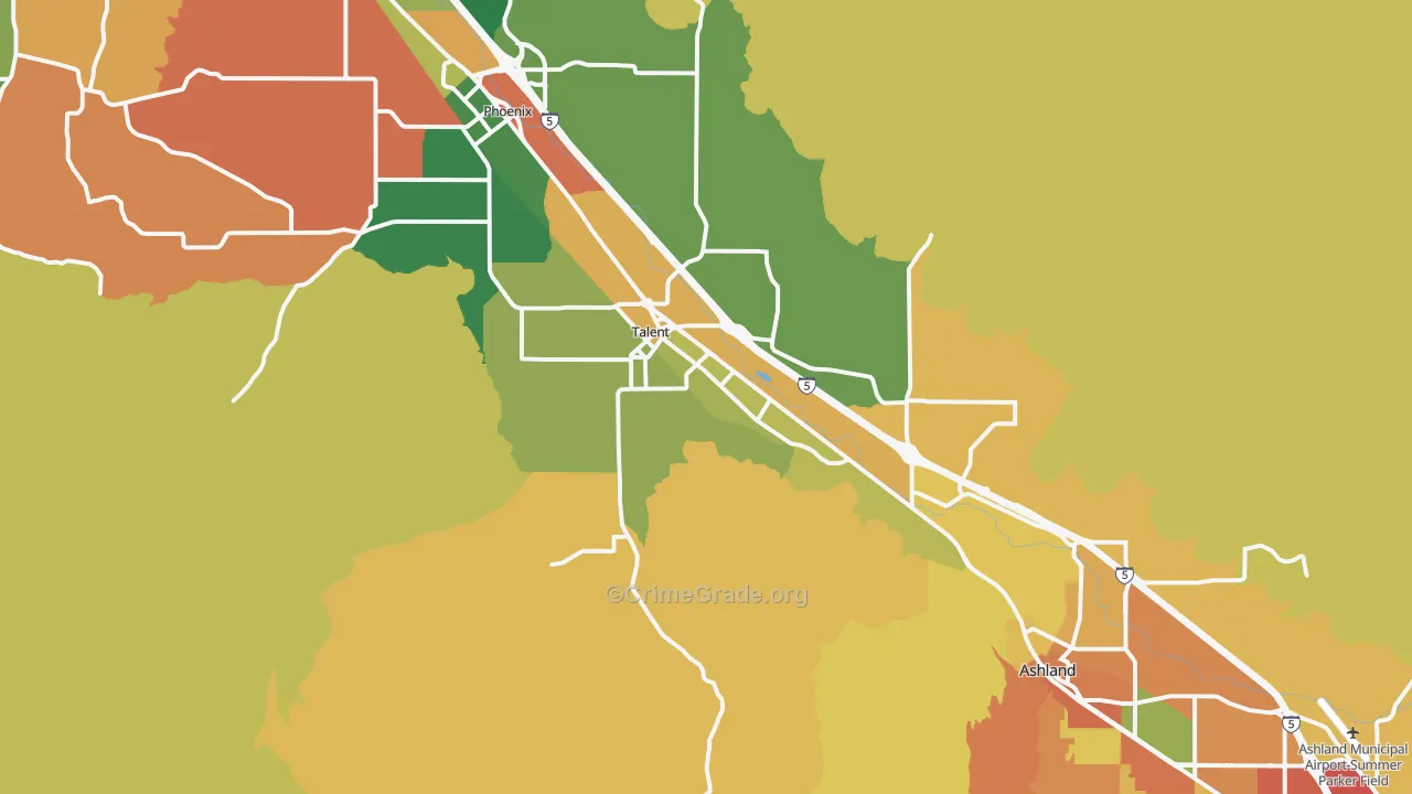 Talent, OR Map of Robbery Rates