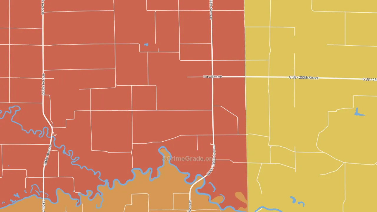 Talleyrand, IA Map of Robbery Rates