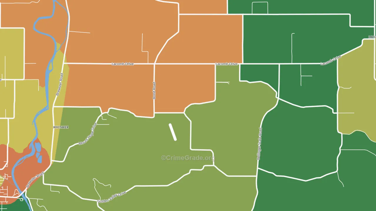 Tallman, OR Map of Robbery Rates