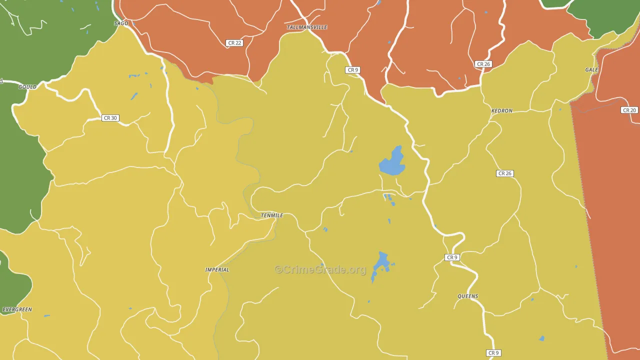 Tallmansville, WV Map of Robbery Rates
