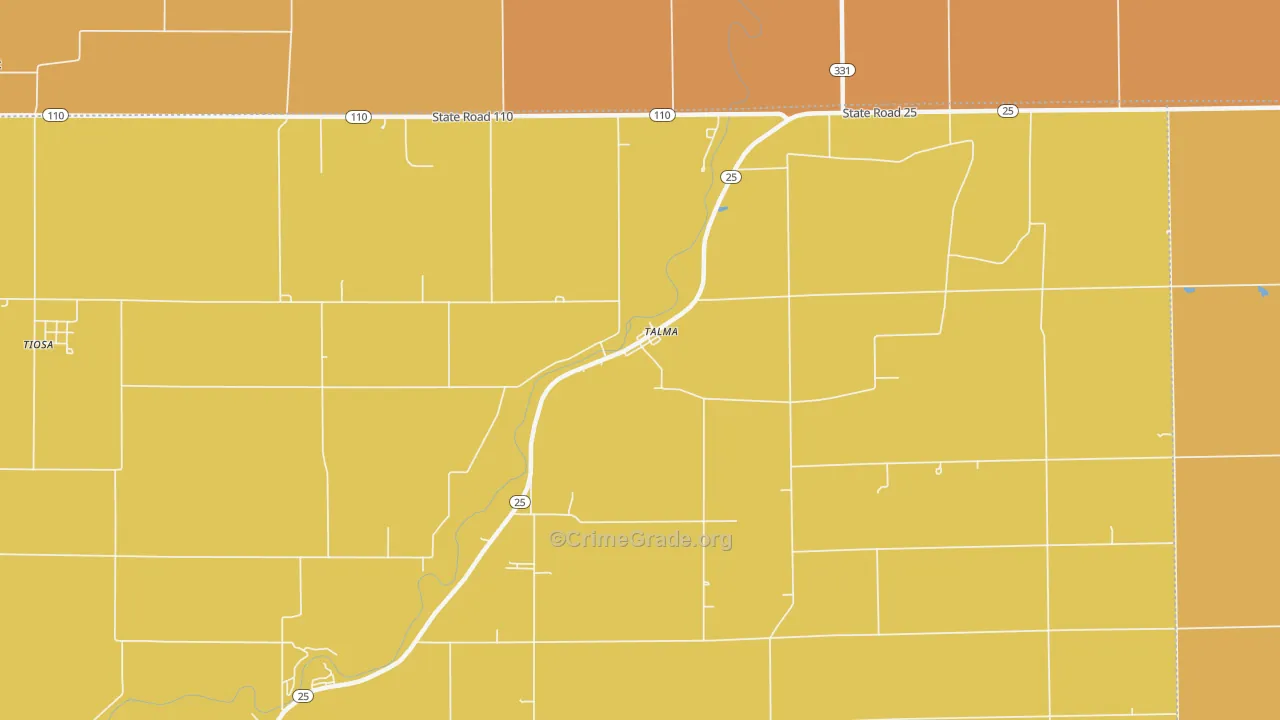 Talma, IN Map of Robbery Rates