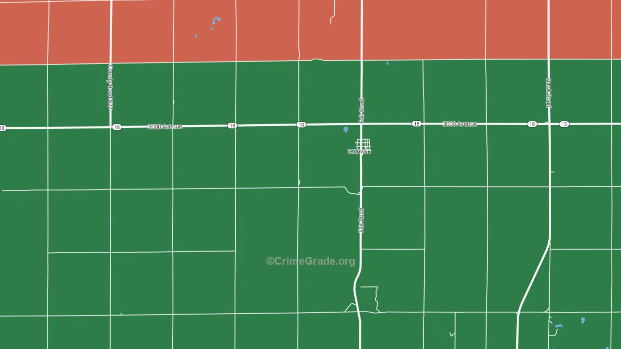 Talmage, KS Map of Robbery Rates