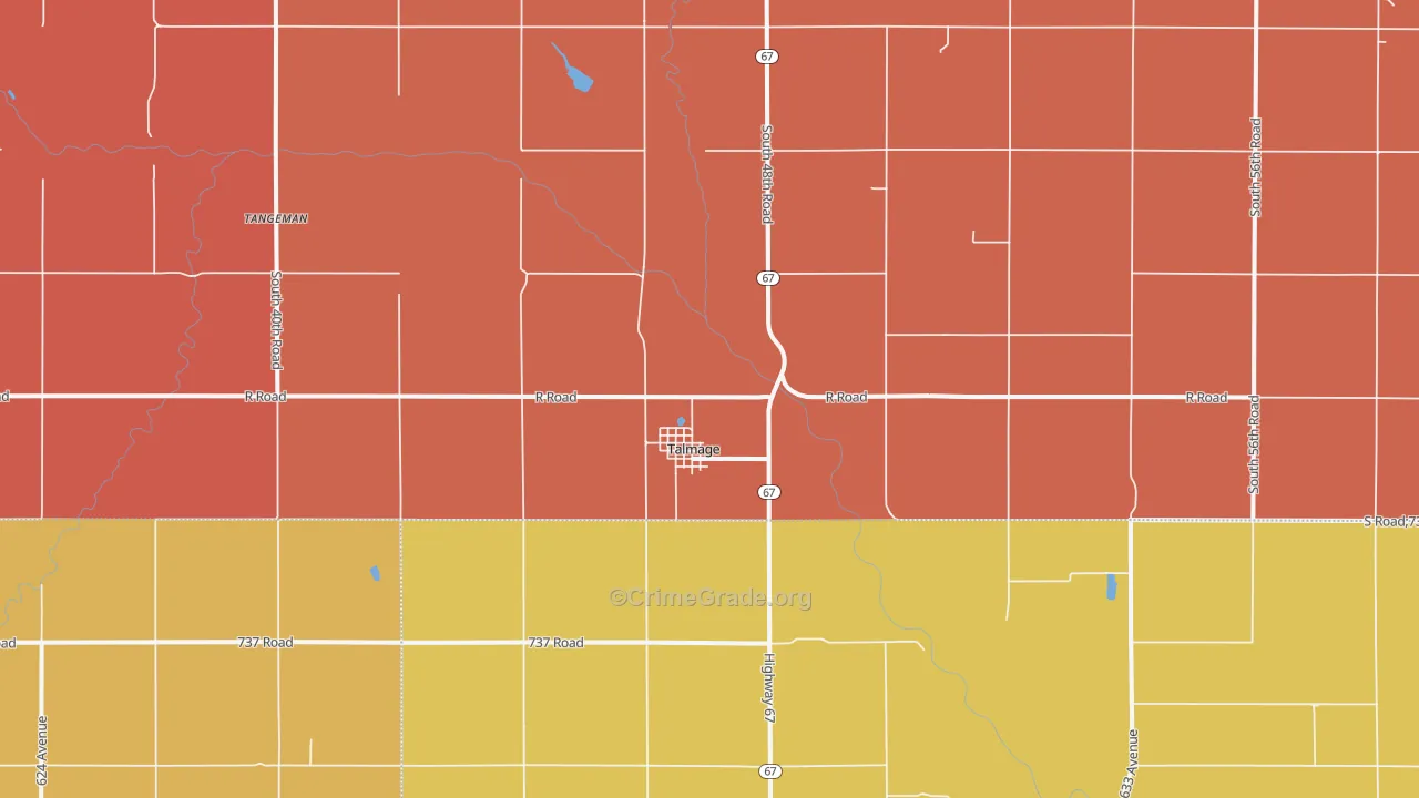 Talmage, NE Map of Robbery Rates