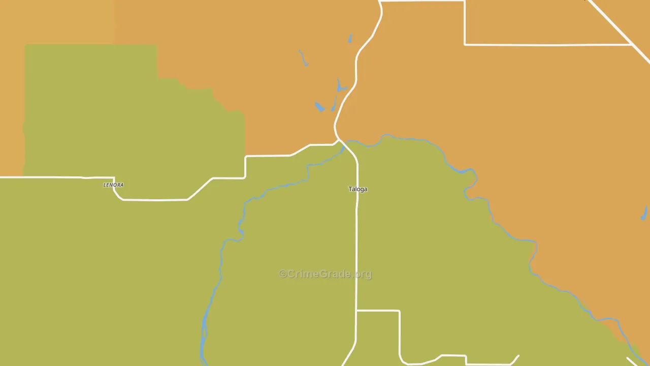 Taloga, OK Map of Robbery Rates