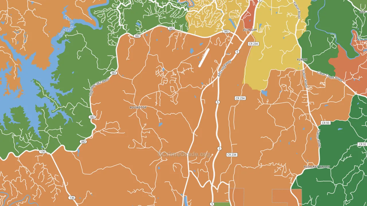 Talona, GA Map of Robbery Rates