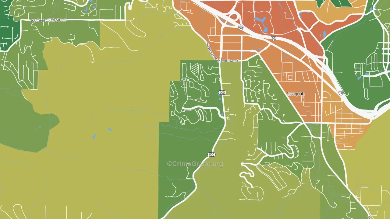 Talus, Issaquah, WA Map of Robbery Rates