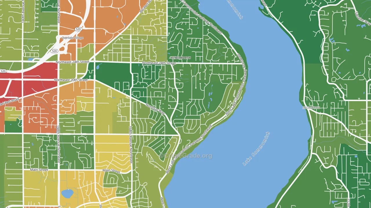 Tam O'shanter, Bellevue, WA Map of Robbery Rates