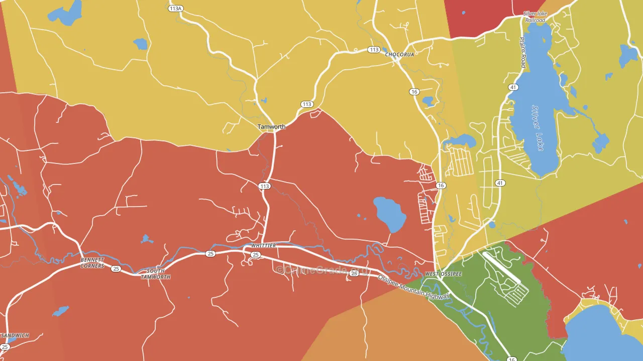 Tamworth, NH Map of Robbery Rates
