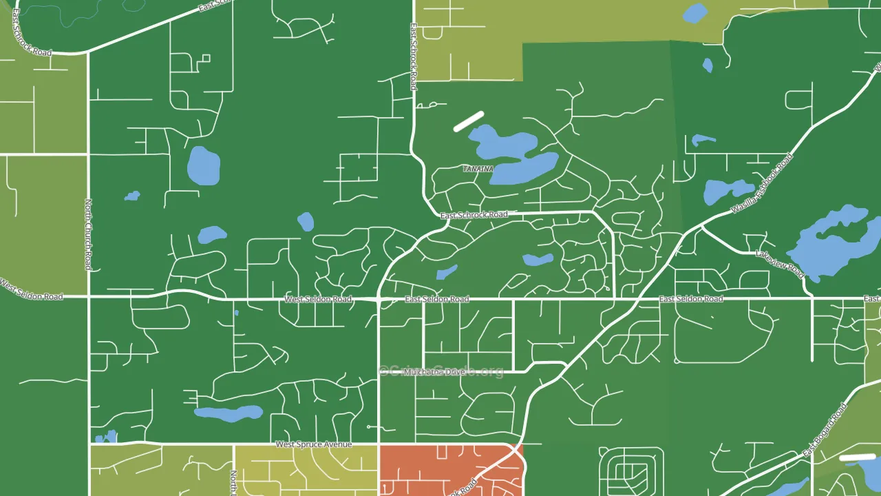 Tanaina, AK Map of Robbery Rates