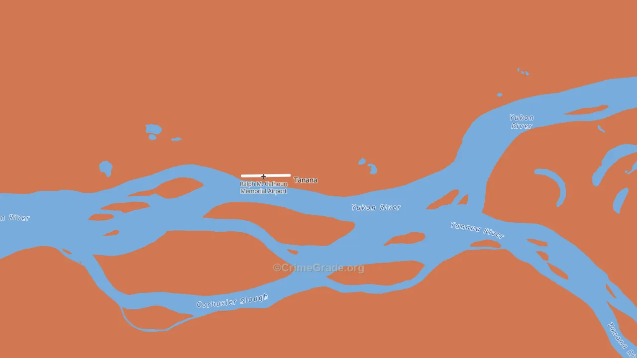 Tanana, AK Map of Robbery Rates