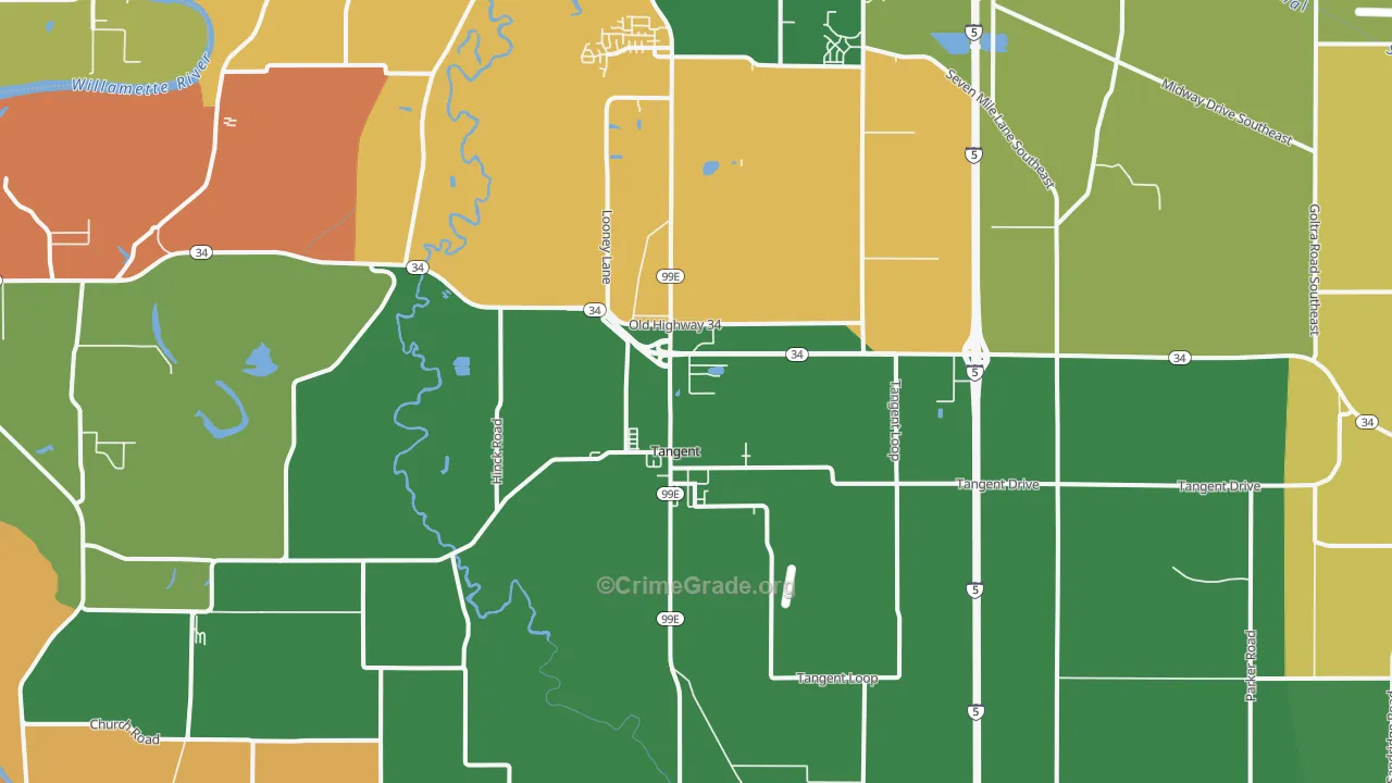 Tangent, OR Map of Robbery Rates