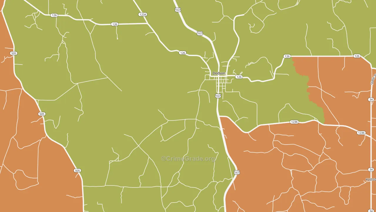 Tannehill, LA Map of Robbery Rates
